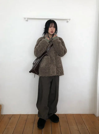 Turtleneck Long Sherpa Jacket