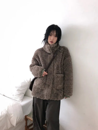 Turtleneck Long Sherpa Jacket