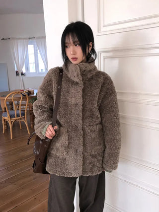 Turtleneck Long Sherpa Jacket