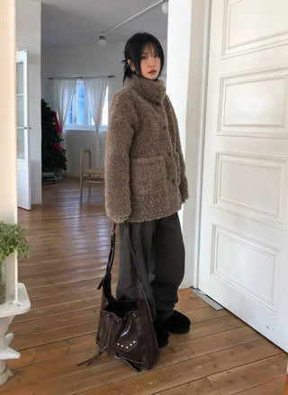 Turtleneck Long Sherpa Jacket