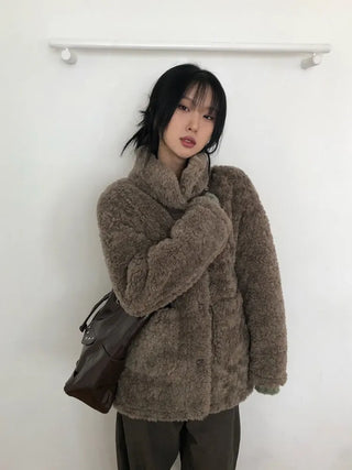 Turtleneck Long Sherpa Jacket