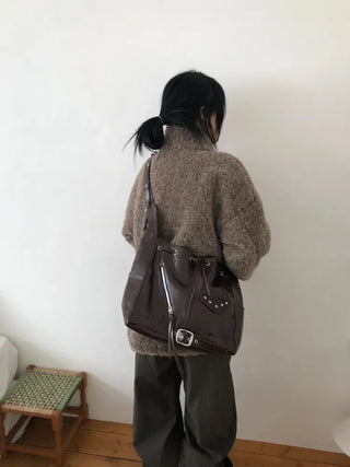 Turtleneck Long Sherpa Jacket