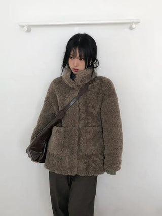 Turtleneck Long Sherpa Jacket