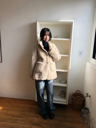 Turtleneck Long Sherpa Jacket