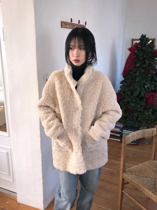 Turtleneck Long Sherpa Jacket