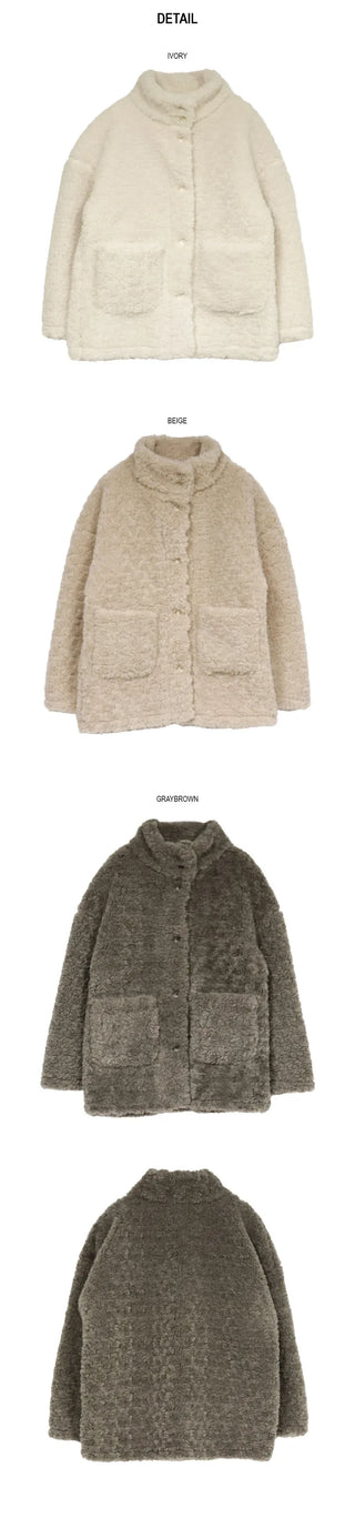 Turtleneck Long Sherpa Jacket