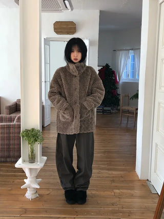 Turtleneck Long Sherpa Jacket