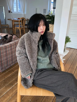Turtleneck Long Sherpa Jacket
