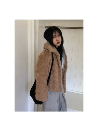 Basic Crop Zip-Up Hoodie