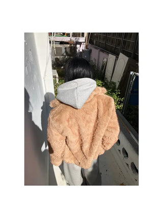 Basic Crop Zip-Up Hoodie