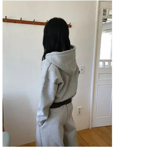 Basic Crop Zip-Up Hoodie