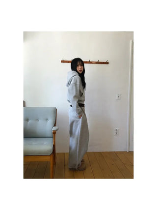 Basic Crop Zip-Up Hoodie