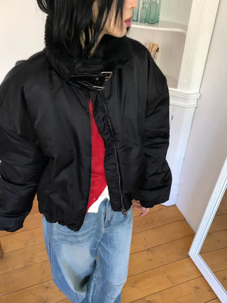 Tumble Shearling Bomber Jacket