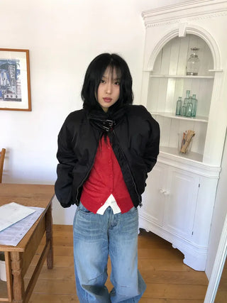 Tumble Shearling Bomber Jacket