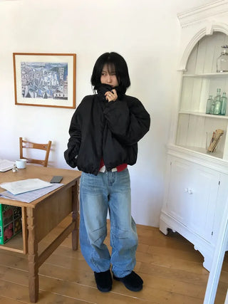Tumble Shearling Bomber Jacket