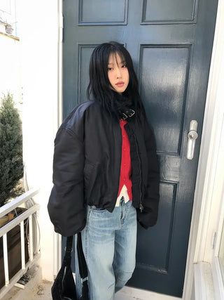 Tumble Shearling Bomber Jacket