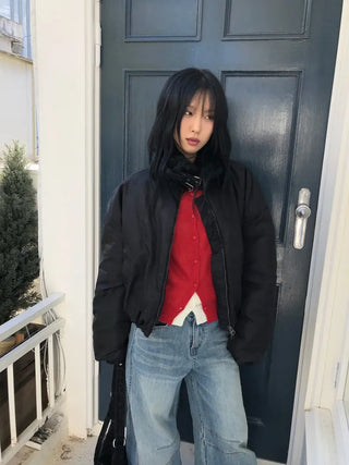 Tumble Shearling Bomber Jacket
