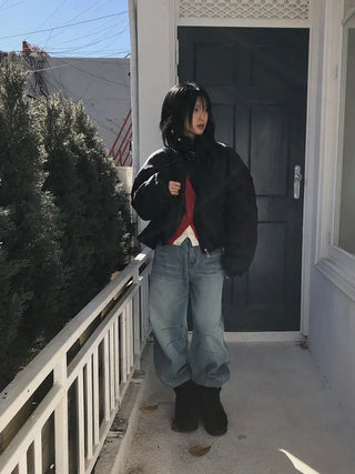 Tumble Shearling Bomber Jacket