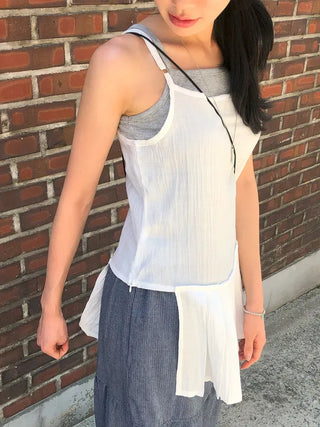 Striped Shirred Pleated Wide Fanding Pants