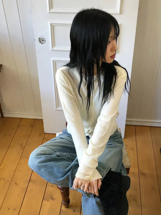 Line Curve Washed Balloon Jeans