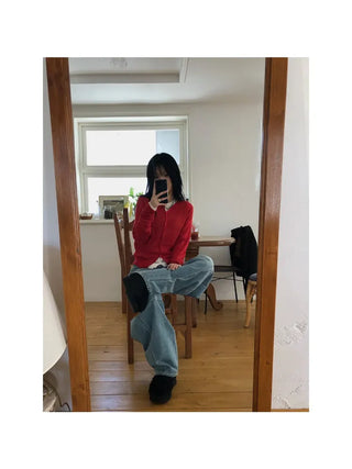 Line Curve Washed Balloon Jeans