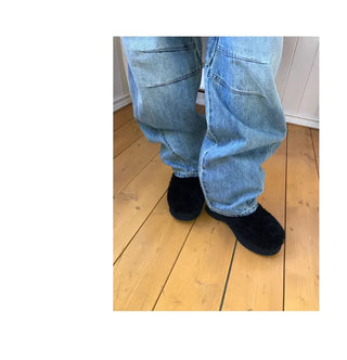 Line Curve Washed Balloon Jeans
