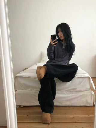Med Henley Neck Button Knit