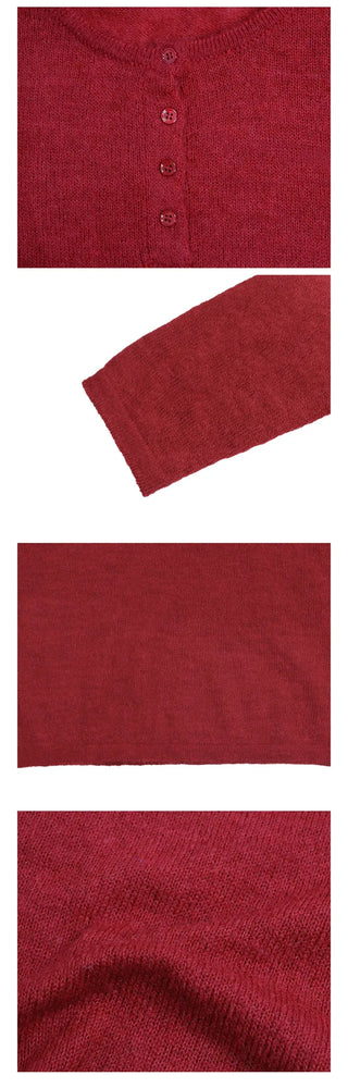 Med Henley Neck Button Knit