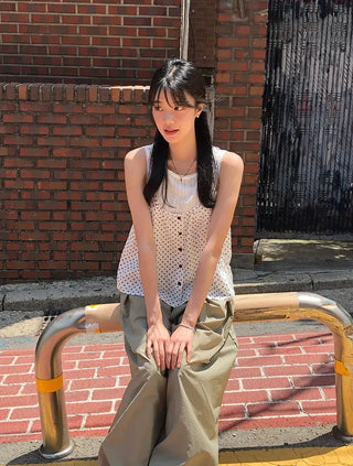 Nylon Pintuck Wide Elastic Waist Balloon Pants