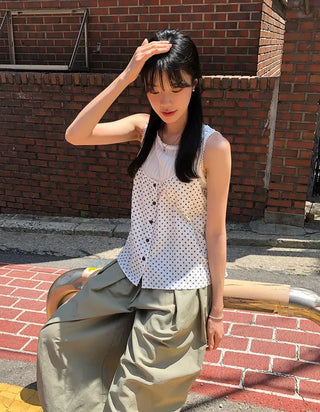 Nylon Pintuck Wide Elastic Waist Balloon Pants