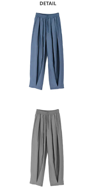 Nylon Pintuck Wide Elastic Waist Balloon Pants