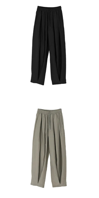 Nylon Pintuck Wide Elastic Waist Balloon Pants