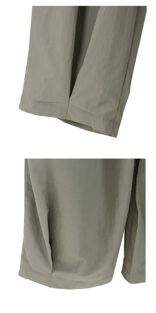 Nylon Pintuck Wide Elastic Waist Balloon Pants