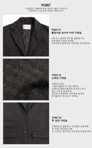 Single Check Wool Long Coat