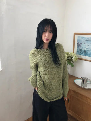 Check wool non-faded wide jeans
