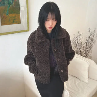 Fluffy Boucle Short Jacket