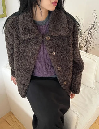 Fluffy Boucle Short Jacket