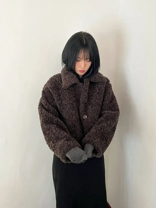 Fluffy Boucle Short Jacket