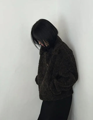 Fluffy Boucle Short Jacket