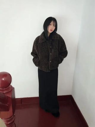 Fluffy Boucle Short Jacket