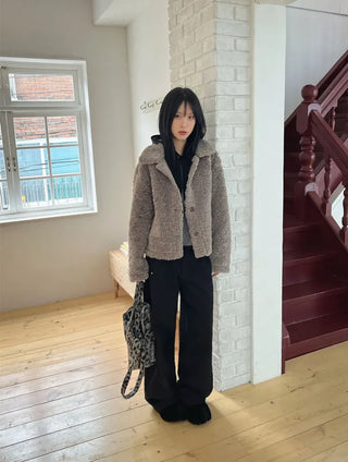 Fluffy Boucle Short Jacket