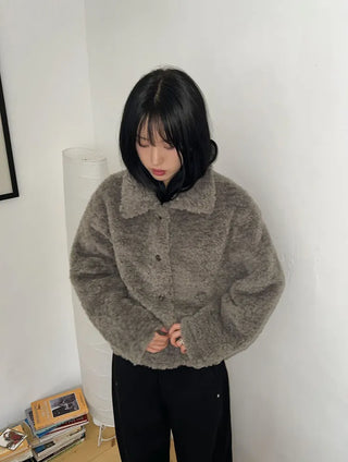 Fluffy Boucle Short Jacket