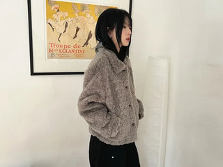 Fluffy Boucle Short Jacket