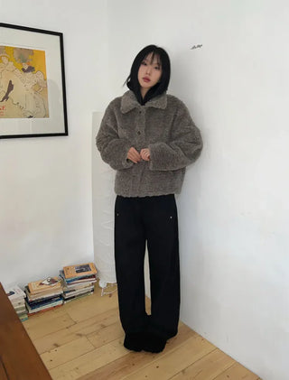 Fluffy Boucle Short Jacket