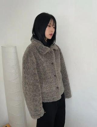 Fluffy Boucle Short Jacket