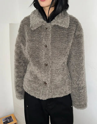 Fluffy Boucle Short Jacket