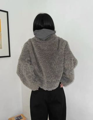 Fluffy Boucle Short Jacket