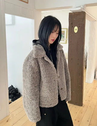 Fluffy Boucle Short Jacket