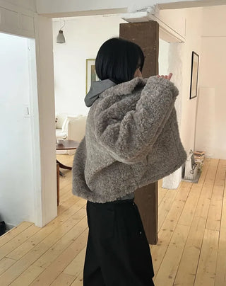 Fluffy Boucle Short Jacket