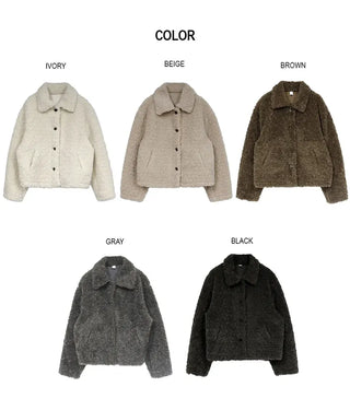 Fluffy Boucle Short Jacket